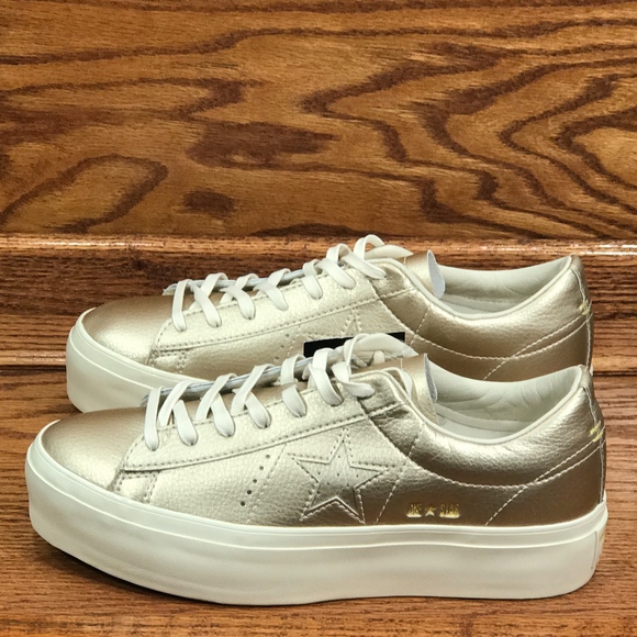 converse one star platform gold